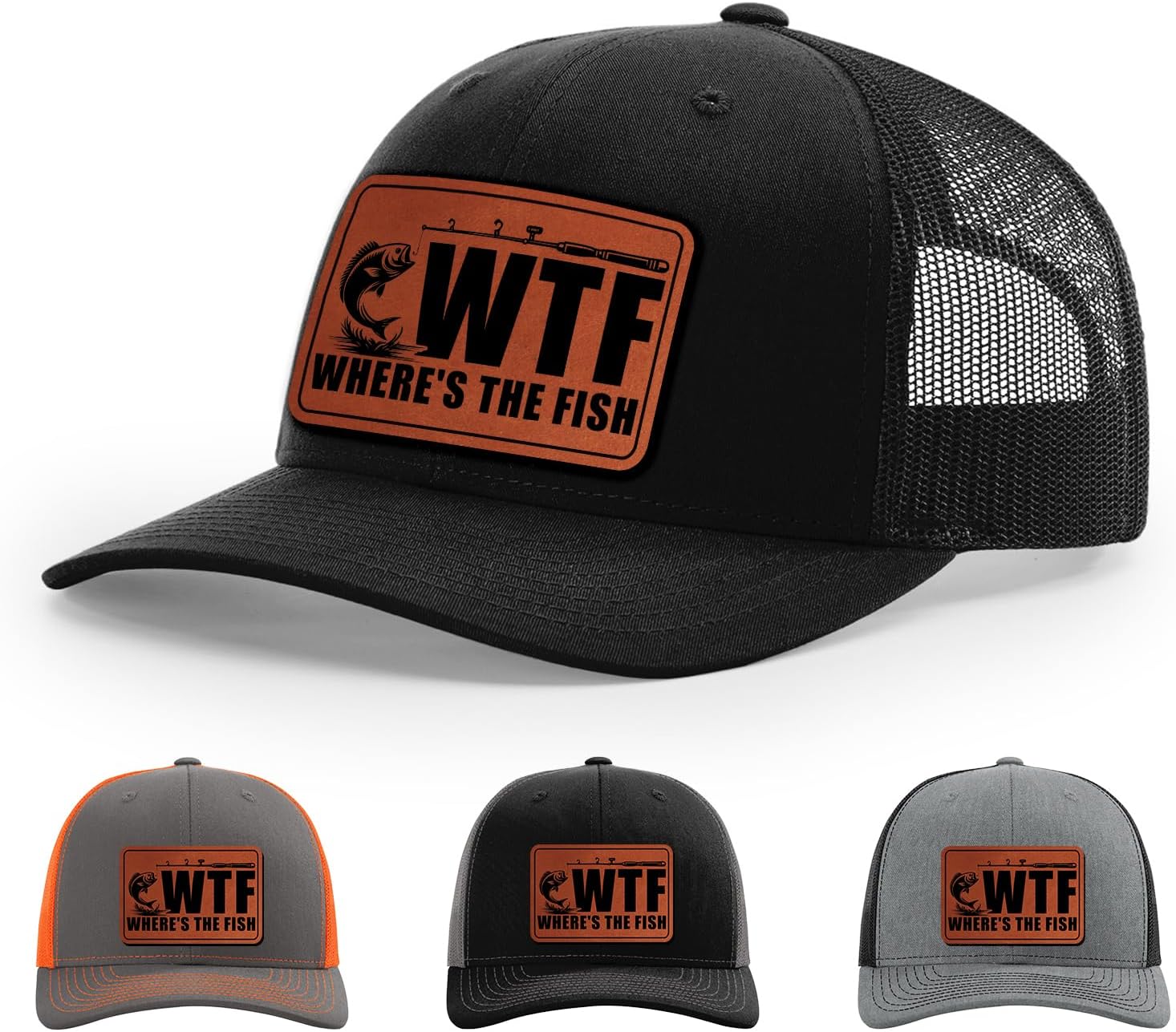 WTF: Where's The Fish Fishing, Fish Lover Gifts, Fathers Day, Fisherman Gifts, Fish Hook Hat