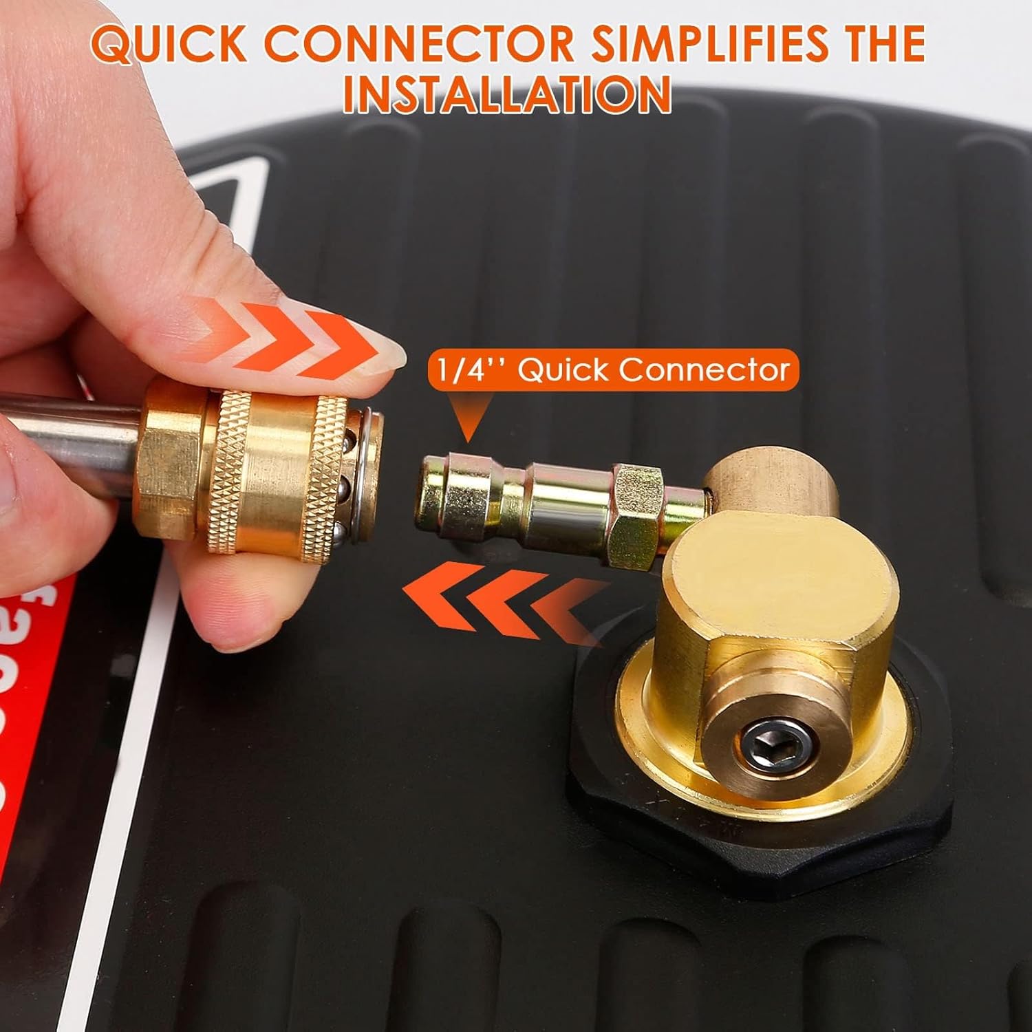 15'' Pressure Washer Surface Cleaner, 4000PSI Power Surface Cleaner, Upgraded Power Washer Attachment with 2 Extension Wand & 2 Replacement Nozzles, 1/4" Quick-Connect,4.0GPM Max Flow Rate 15" Pressure Washer Surface Cleaner