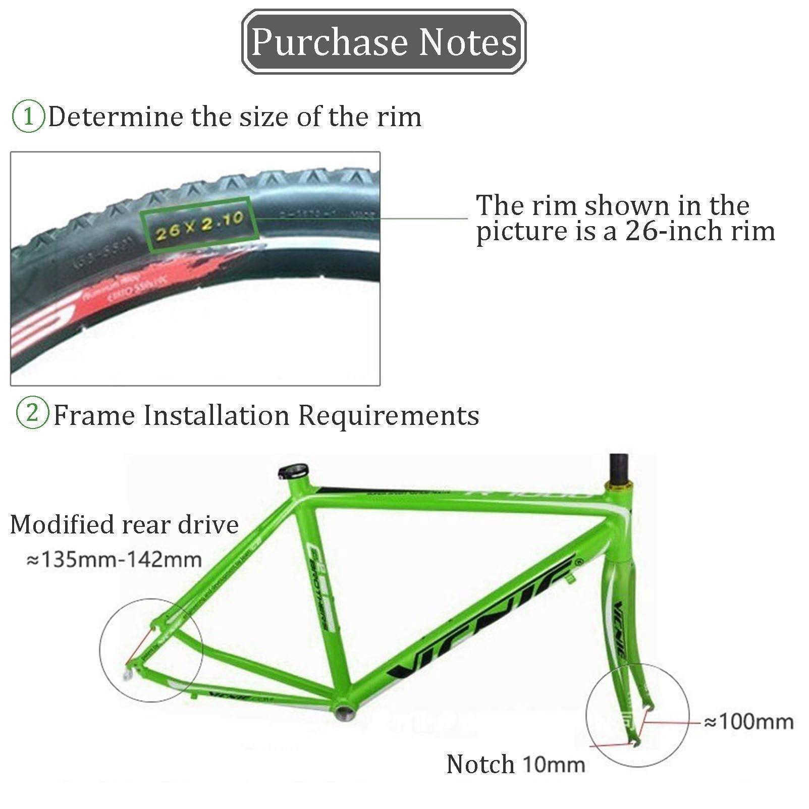 Kit Conversione E-bike YOSE POWER 250W – Motore Posteriore 26/28 Pollici 700C – Corona A Vite 6-9S
