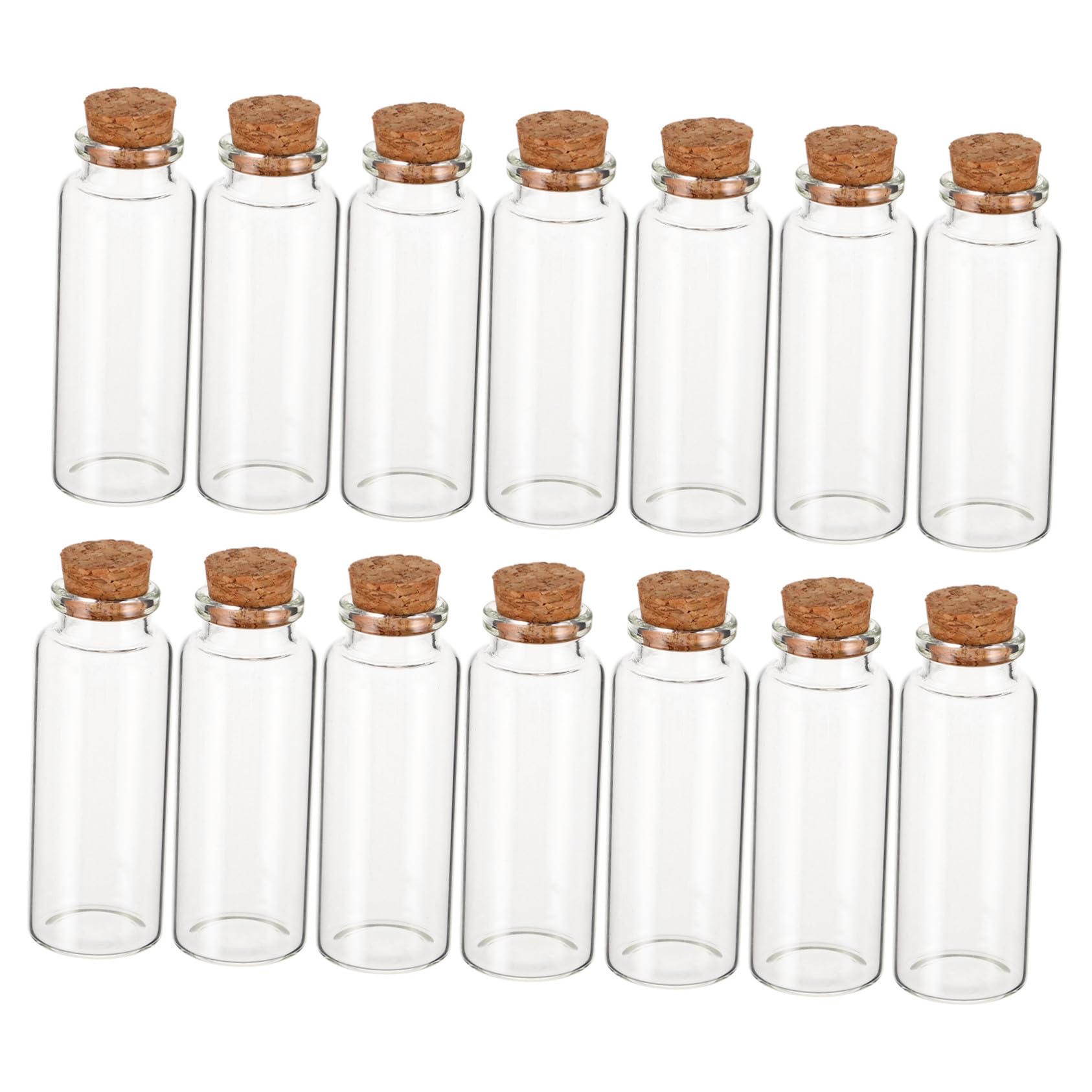 ULTECHNOVO 50 Pièces Flacons Verre Transparent avec Bouchons Liège Souple Ouverture Mini Pots Verres Étanches pour Notes Souhaits et Décorations DIY