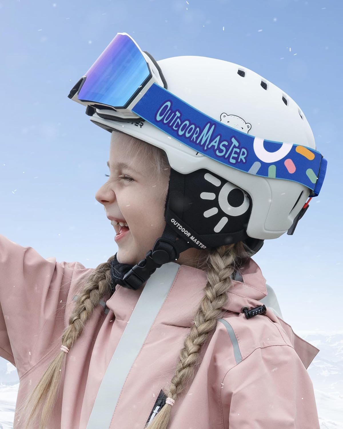 OutdoorMaster Falcon Kids Ski Goggles-Magnetic Interchangeable Lens, Anti Fog UV Protection OTG Snowboard Goggles for Youth