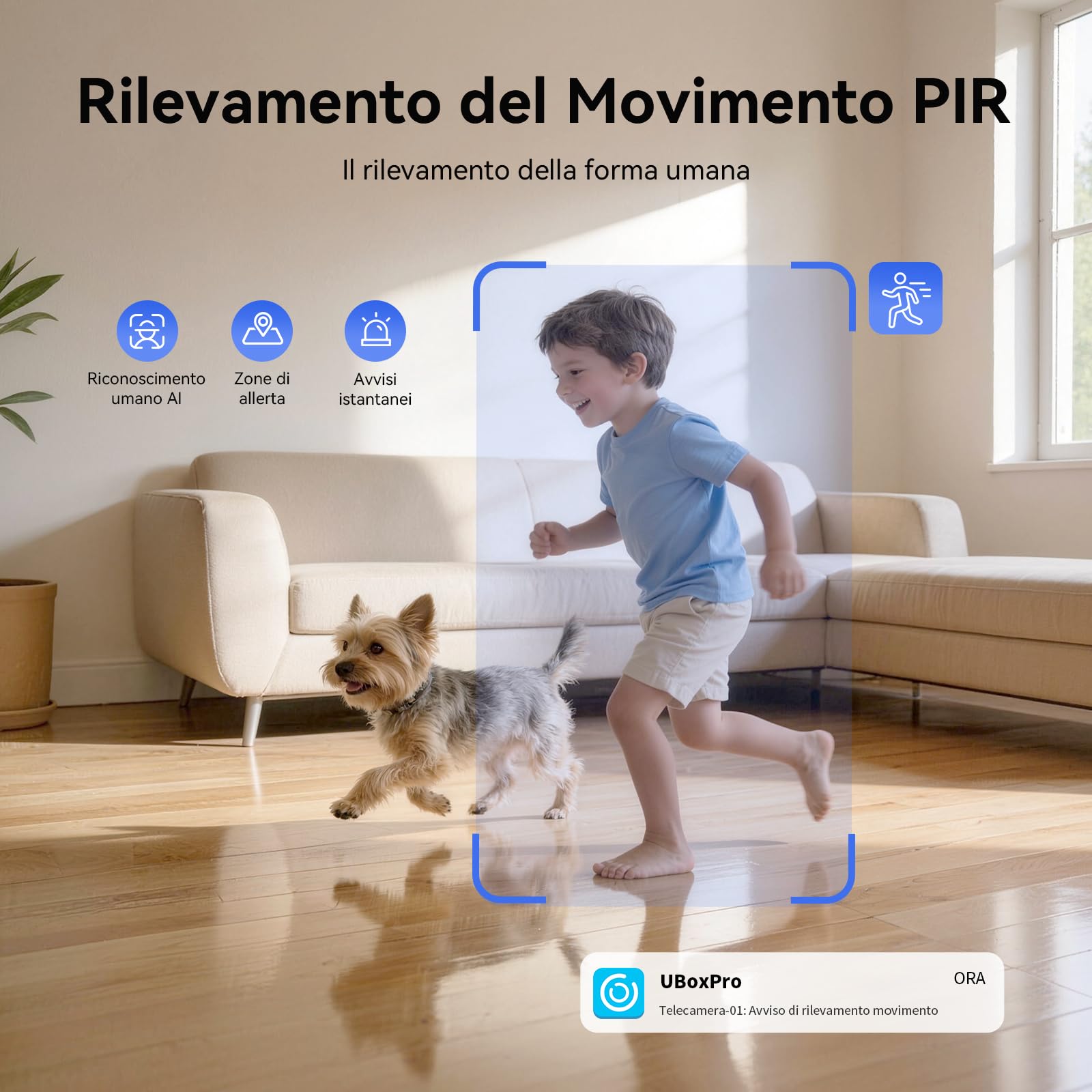 Tical 2K Telecamera Wi-Fi Interno senza Fili con Batteria 7800mAh, 360° PTZ Telecamera Interno senza Fili, Ricaricabile Videocamera Sorveglianza