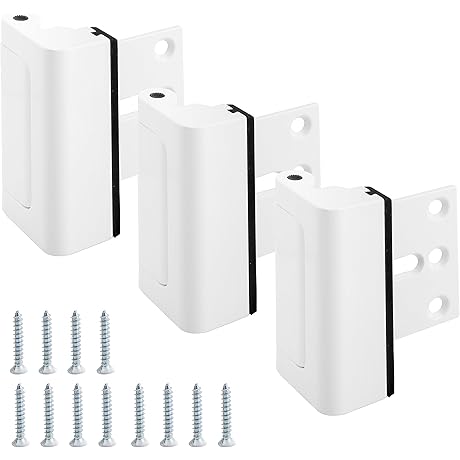 3 Pack Home Security Door Lock White