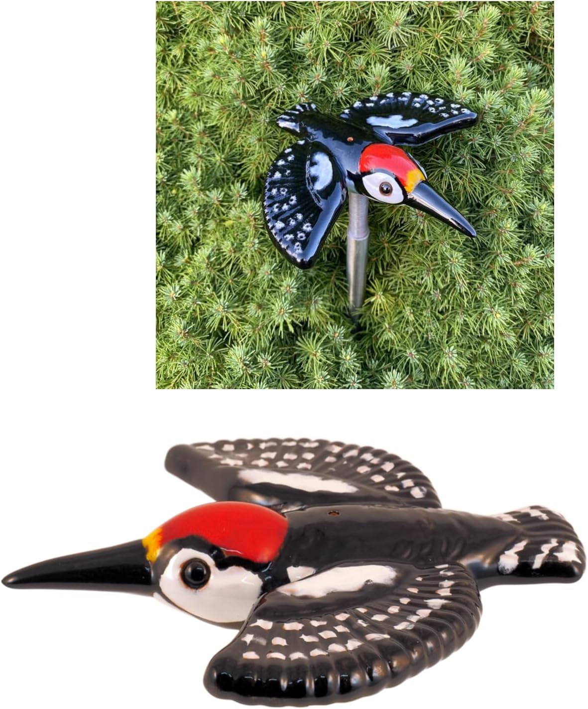 Ceramic Bird Garden Stake Bird Figurine Garden Decor Bird Bird Lawn Stake Outdoor Statue Kingfisher Frostproof Handmade