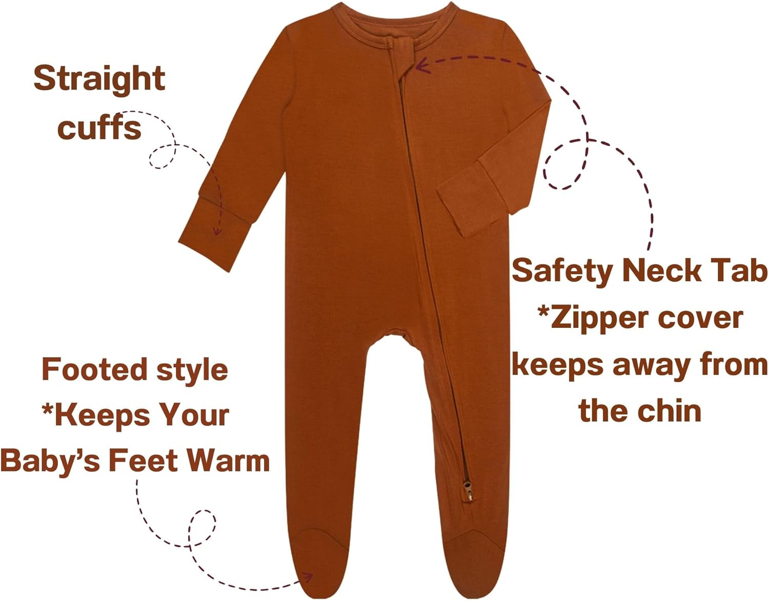 GUISBY Rayon Baby Footies Pajamas, Soft Long Sleeve with 2 way Zipper Sleepers - Image 2