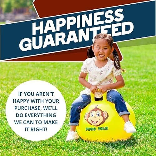 Miniatura 7 de Flybar - Pelota infantil de equilibrio para saltar My First Pogo Pals con asa, juguete para interior y exterior, bomba de aire incluida, M, overol