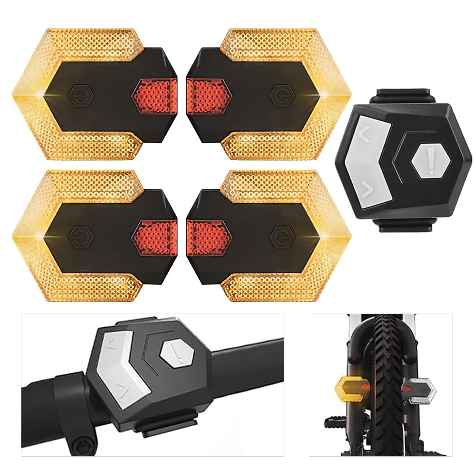 Bike Tail Light with Turn Signals, Bike Turn Signals Front and Back,Bright Bicycle LED Warning Rear Lights, Wireless Remote Control Waterproof Bike Tail Light for Road Bicycle, Electric Bike, Scooter