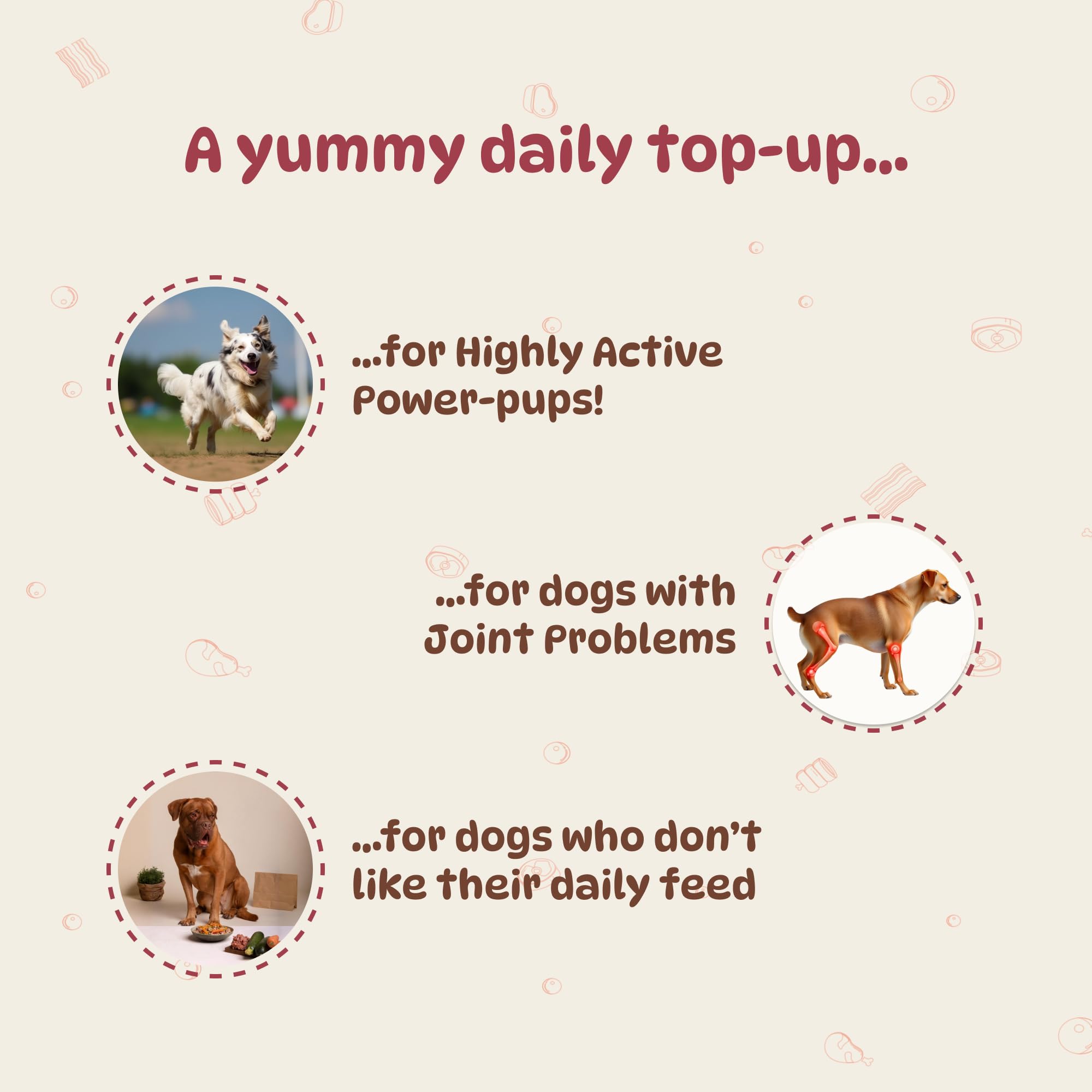 Burpy Tales Calcium and Protein Supplement for Dogs - Bone Supplement for Adult & Puppy Dogs, Pet Joint Support & Health Essentials, Easy Daily Food Topper, Powder Form, 225gm 1
