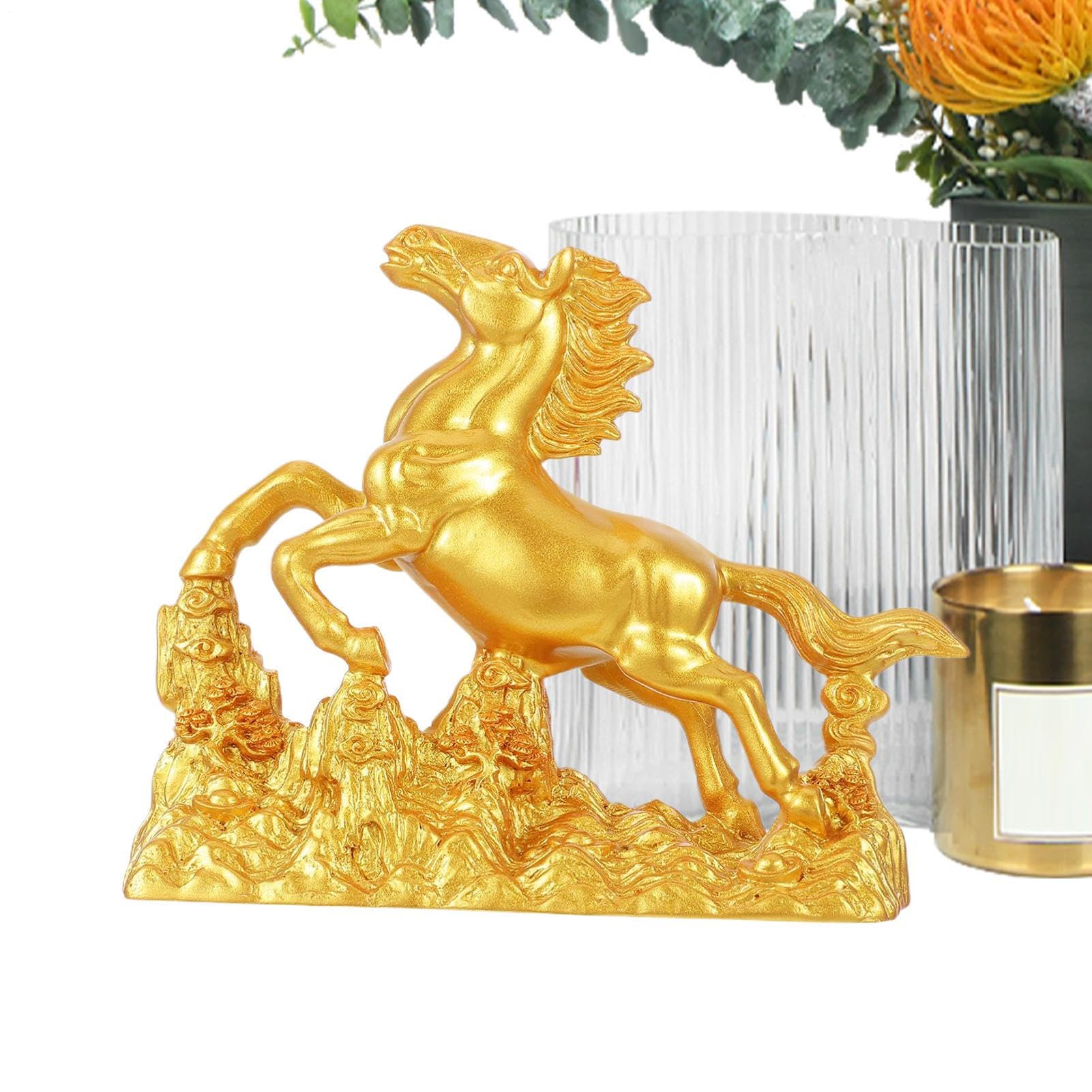 Sculpture de l'année chinoise du cheval 2026 statuette de chambre