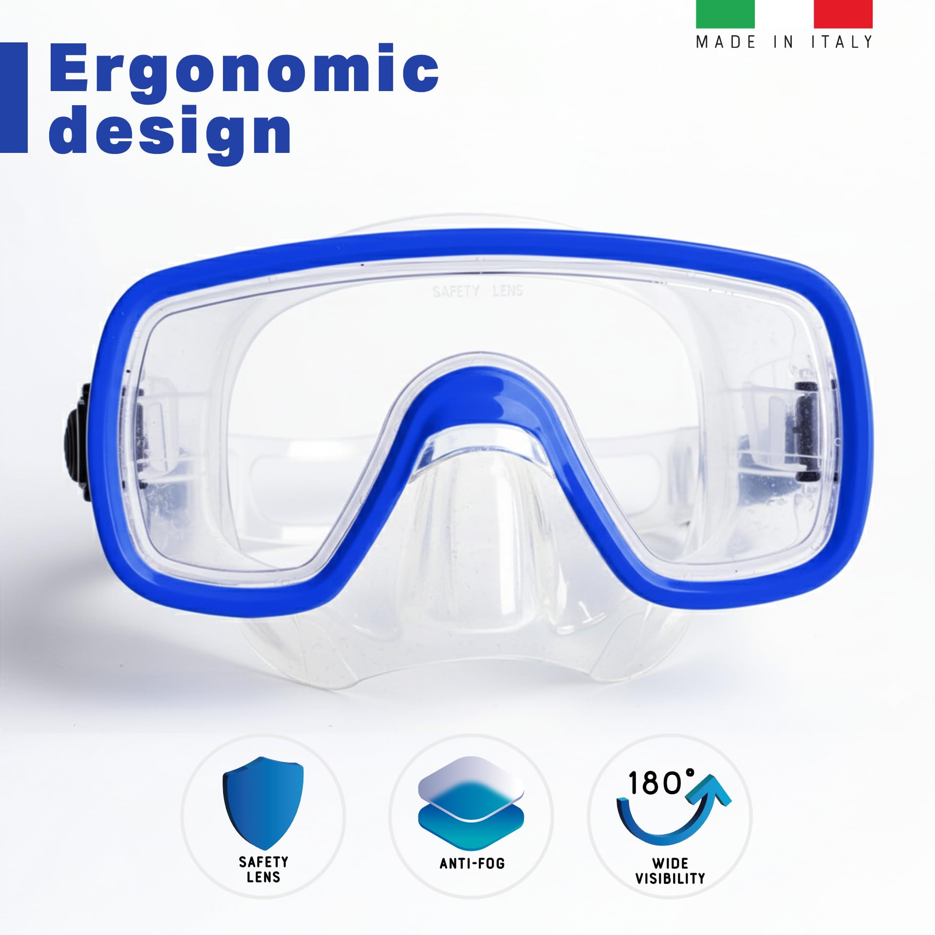 Salvas Sub Ultimate Set Snorkeling S/M - Maschera Snorkeling + Boccaglio Tubo Snorkel + Pinne Regolabili 36/41 + Boa di Segnalazione con Bandierina - Kit Snorkeling, Apnea ed Immersioni