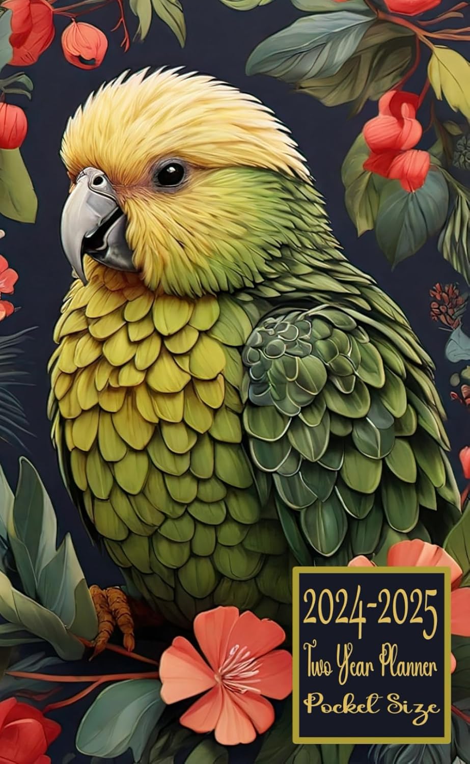 20242025 Two Year Planner Pocket Size Kakapo Parrot bird themed cover