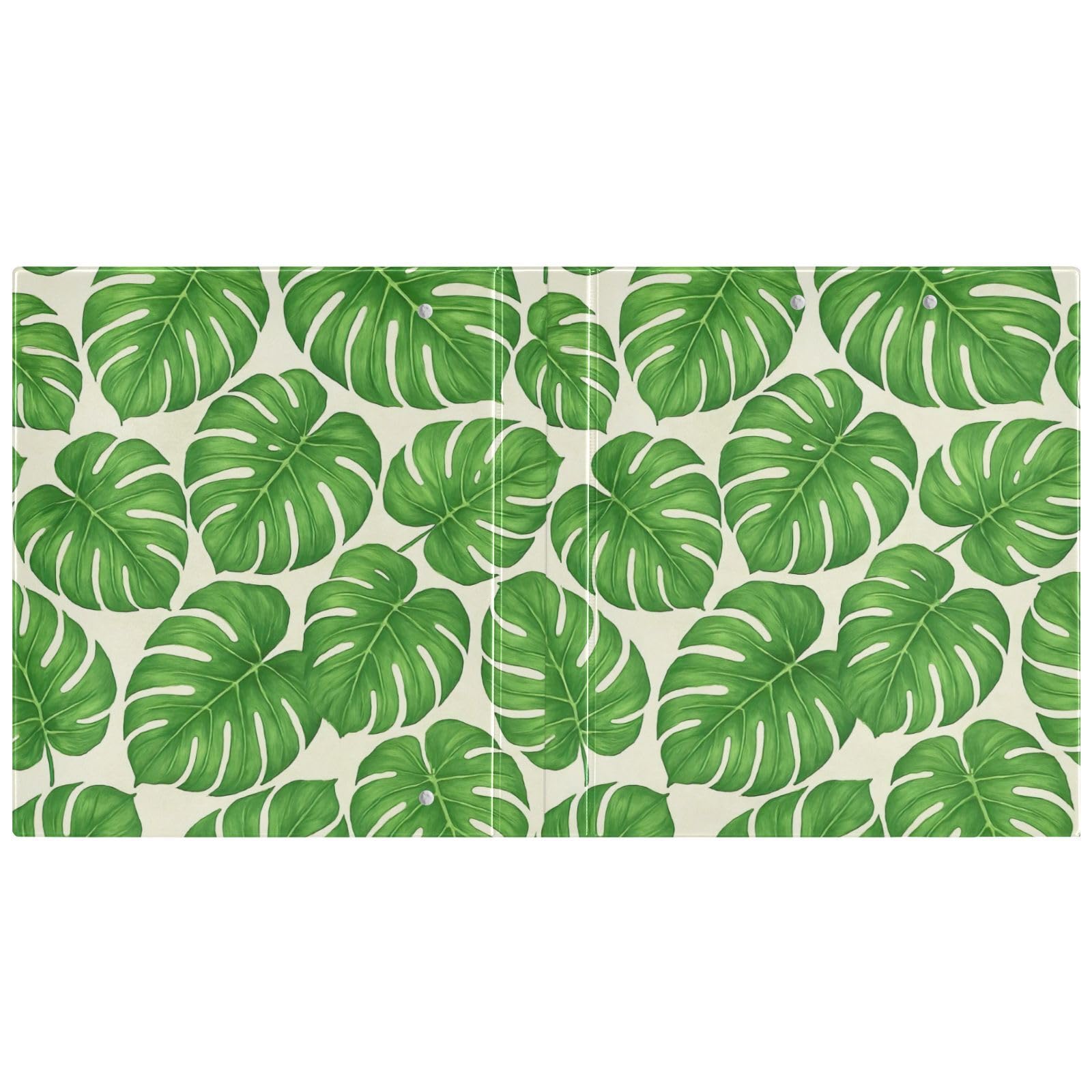 Green Leaves - Carpeta de 3 anillos de 1.5 pulgadas, color verde tropical, carpeta de anillos en D, paquete de 2 | Con portapapeles y bolsillos, para escuela, universidad, oficina
