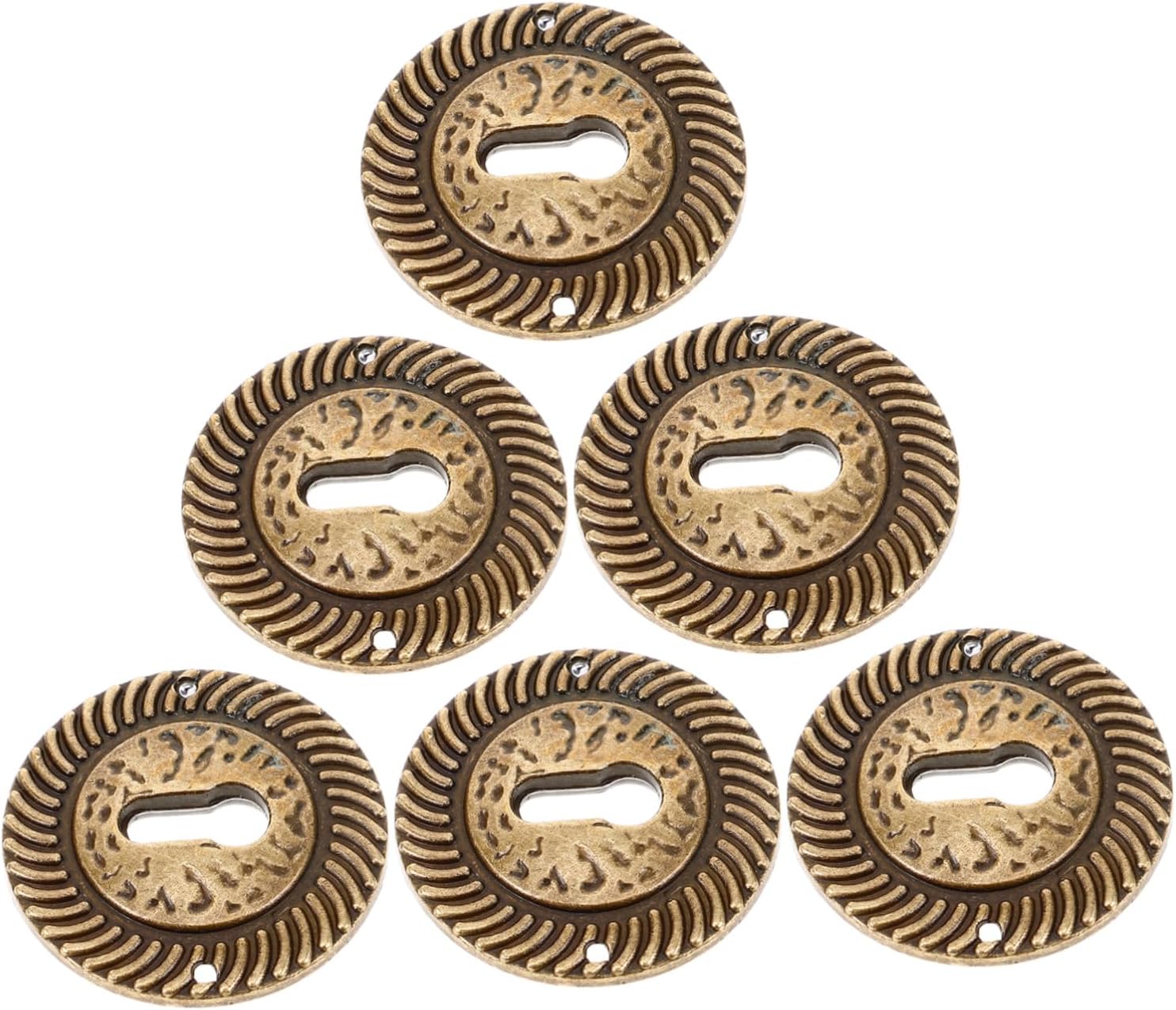 6pcs Vintage Keyhole Plate Covers for Dresser Cabinet Mid Century Decor