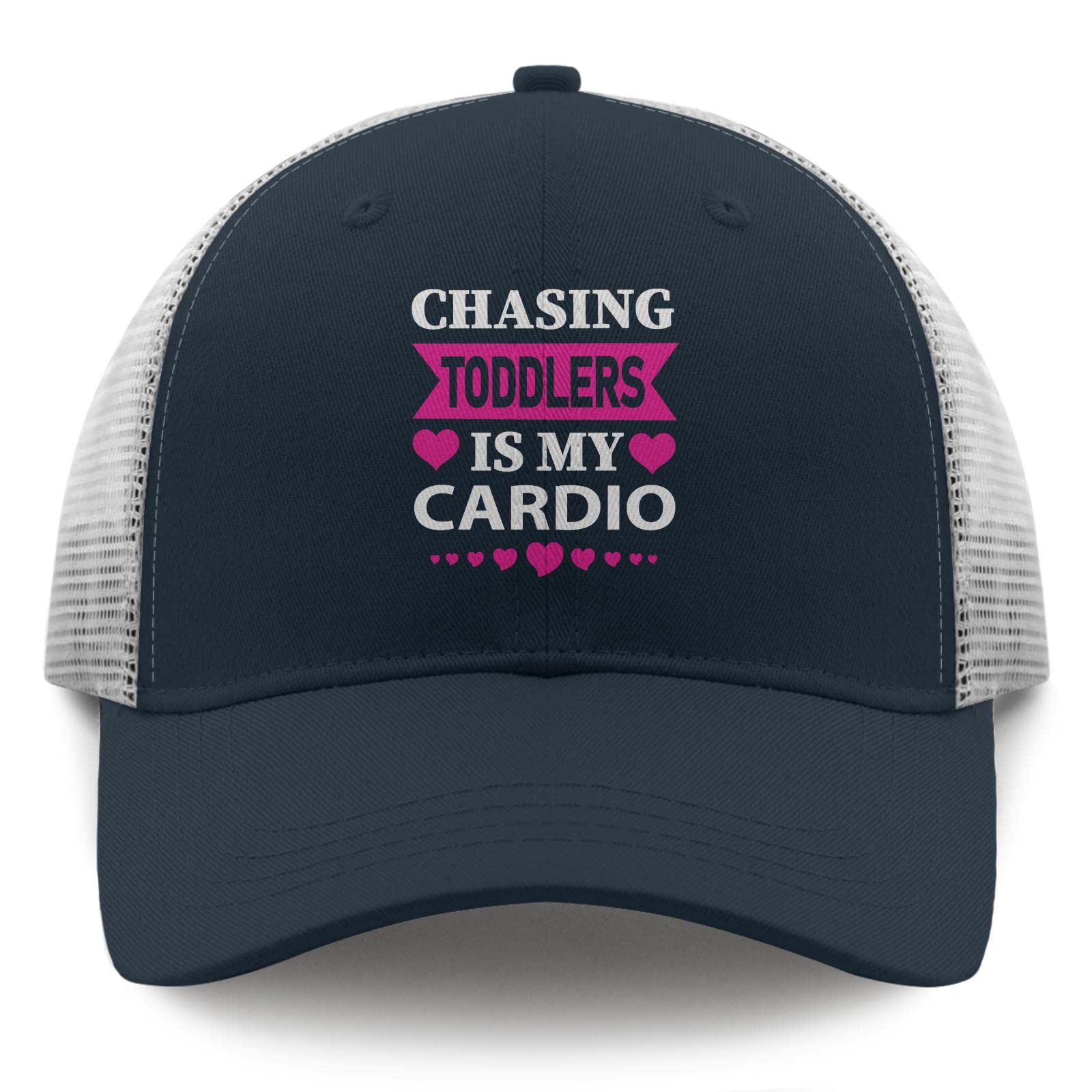 cmee Baseball Cap Chasing Toddlers is My Cardio Trucker Hats for Teen Cool Nylon Mesh Snapbacks