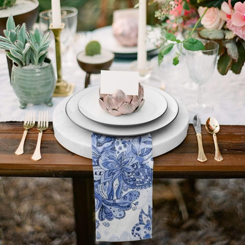 Watercolor Painting Table Napkins Cloth Set Handkerchief Wedding Party Placemat Birthday Banquet