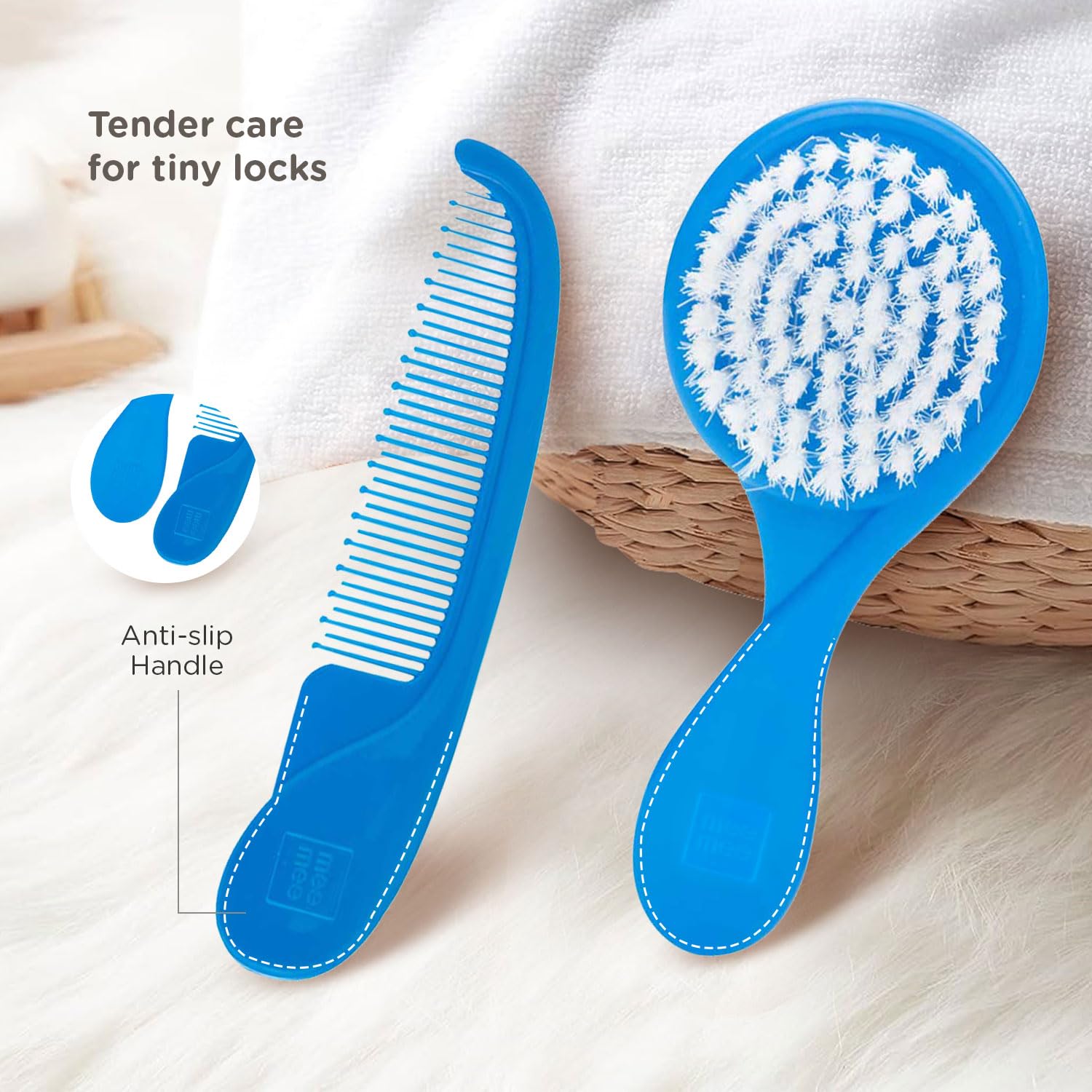 Mee Mee Comb and Brush Set (Premium, Blue)