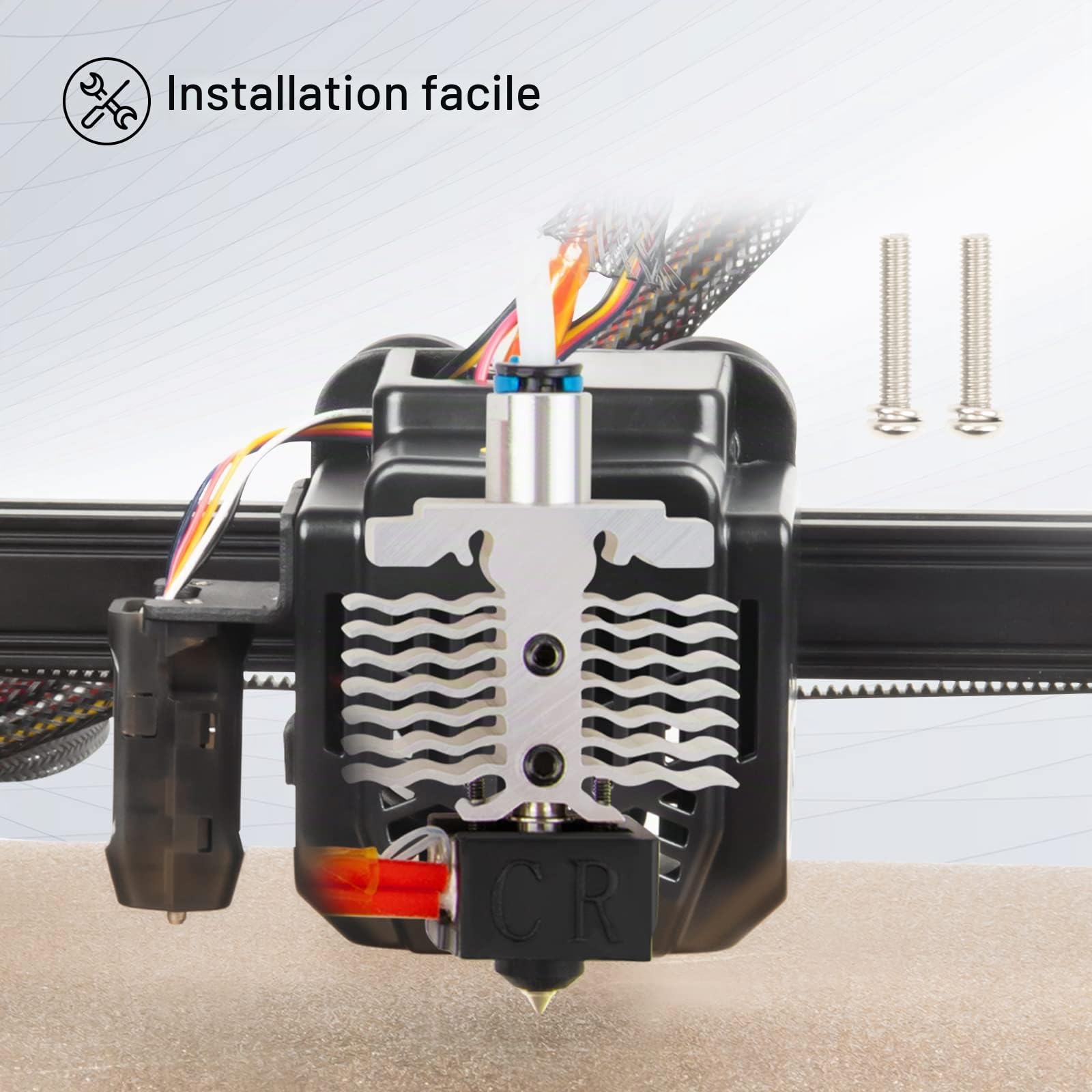 Creality Ender 3 V2 Neo Hotend Kit,Extrudeuse 24V Hot End Buse 0.4mm avec tube Bowden PTFE et Chaussette Silicone pour les Imprimantes 3D Ender 3 Neo, Ender 3 V2 Neo, Ender 3 Max Neo