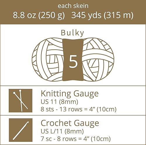 Miniatura 2 de Crafted By Catherine Cozy Twist Yarn - Paquete de 2 (345 yardas cada madeja), beige multicolor, calibre 5 voluminoso