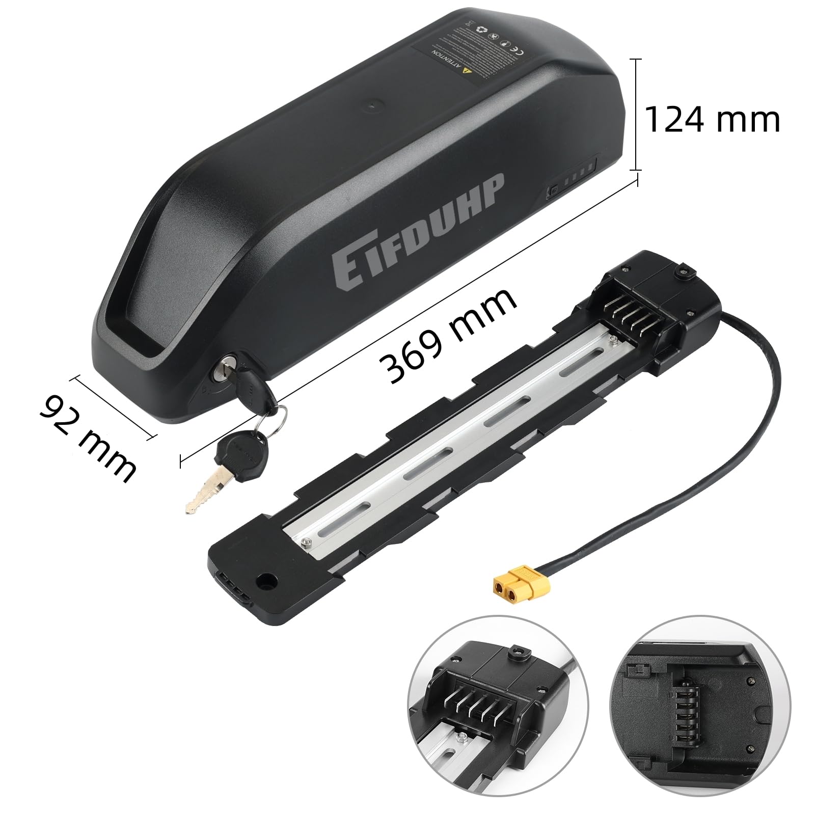 52V Batteria Ebike 20Ah, Batteria Litio Bici Elettrica Grande Capacità per 1500W-250W Motore Bicicletta, con Caricabatterie, Piastra Base 5 Pin e Cella Grado A