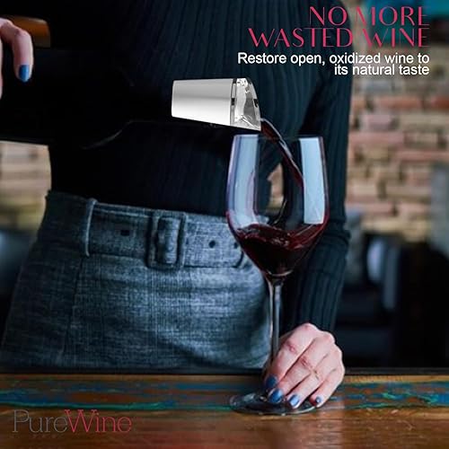 Miniatura 3 de PureWine Phoenix - El purificador de vino elimina histaminas y sulfitos, el filtro de vino reutilizable airea y restaura el sabor para aliviar las