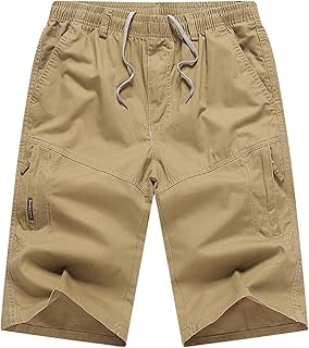 Bermuda Hombre con Múltiples Bolsillos Tallas Grandes Cordón Ajustable Color Sólido Casual Pantalones Cortos Cargo Verano Algodón Diario Pantalones Cortos Deportivos
