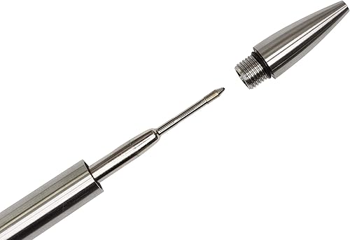 Miniatura 6 de BASTION Bolígrafo de aluminio con 6 recambios de tinta negra de gel, de lujo, cuerpo de metal, punta fina (0.020 in) para mujeres y hombres, juego