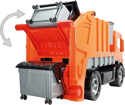 Miniatura 5 de ksmtoys Lena Construction Toys - Camión de basura de juguete de gigantes poderosos con cubo de basura y reciclaje y contenedor de basura en amarillo