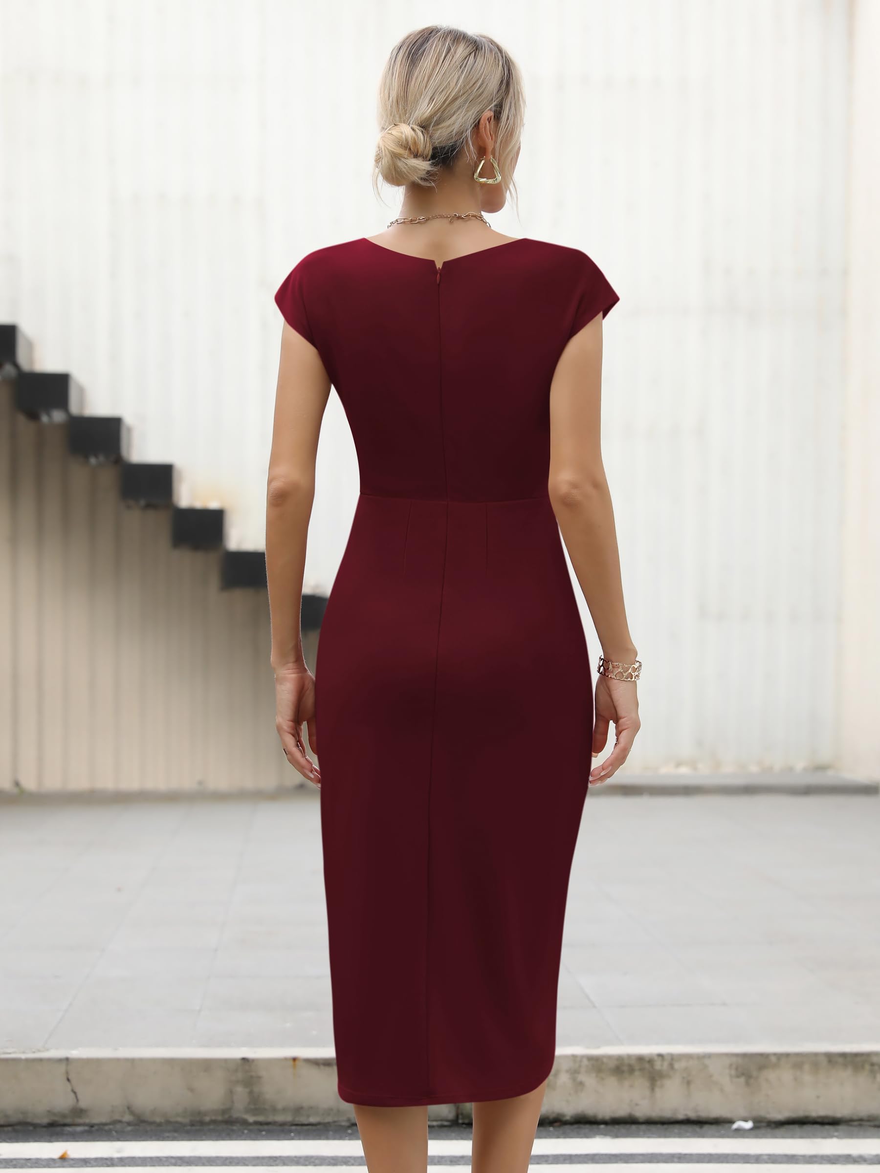 Missufe Vestido de cóctel para mujer, vestido de fiesta, vestido midi elegante, bodycon