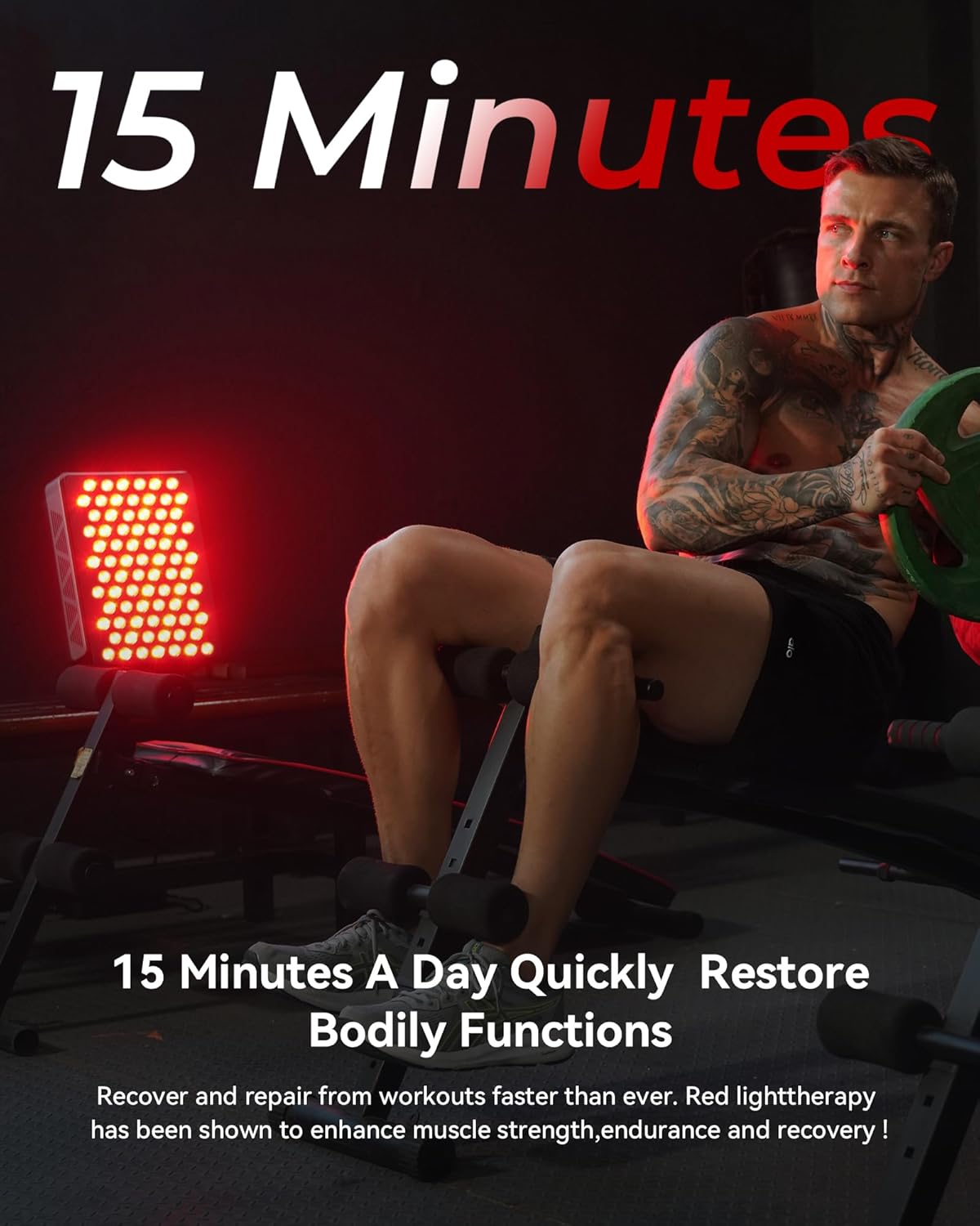 Red Light Panel(Model Basic), 78 Lamp Beads, 660nm & 850nm Infrared Lamp with Timer, Near-Infrared Light, 180° Adjustable Stand Performance Suitable for Family, Sports - Image 5