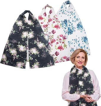 3 Pack Washable Adult Bibs with Snaps for Elderly