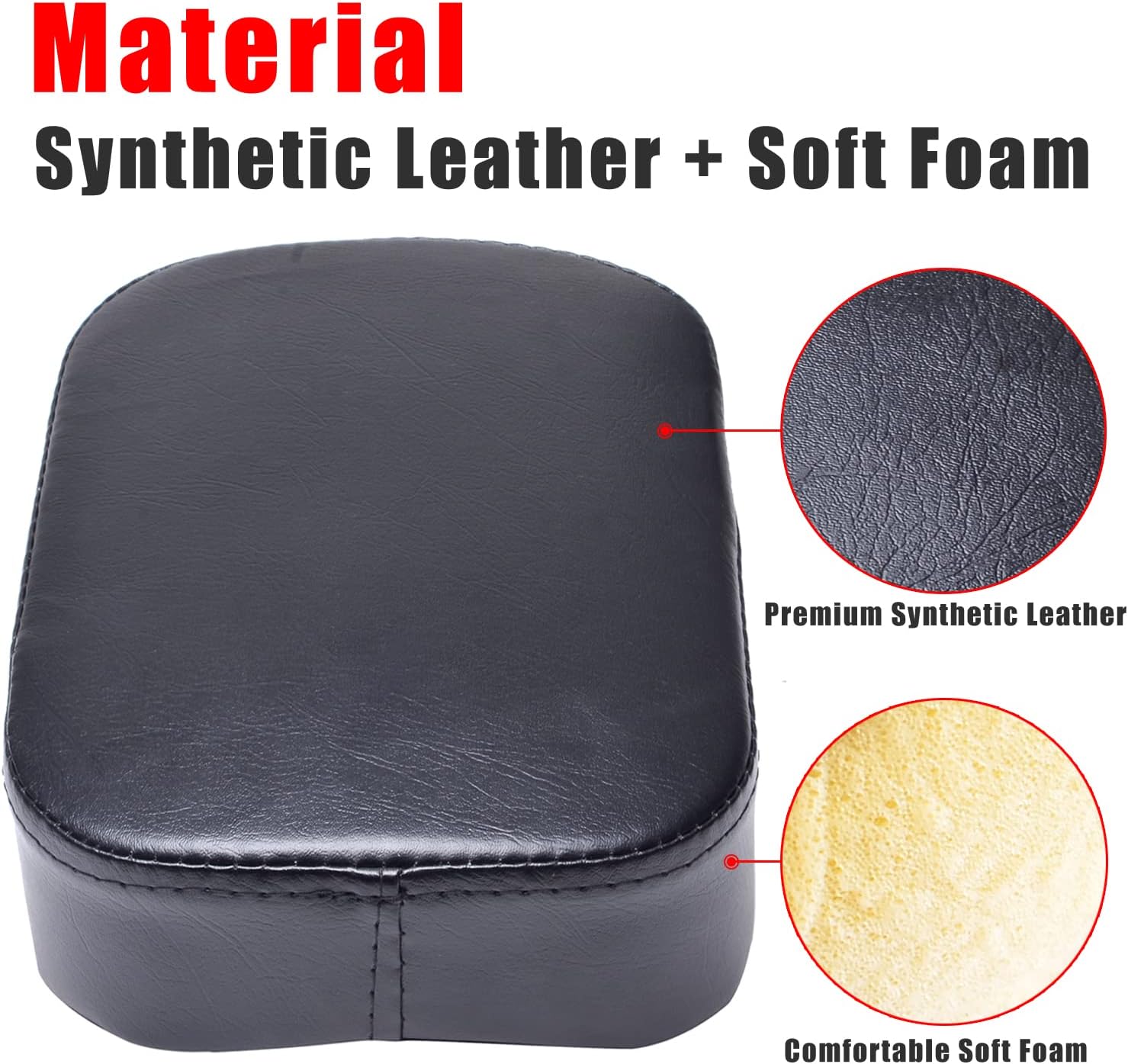 Goldfire Motorcycle Passenger Seat Cushion with 8 Suction Cups Rear Seat Pillion Pad for Harley Sportster 883 1200 Touring XL Dyna Custom Chopper Back Seat Accessories