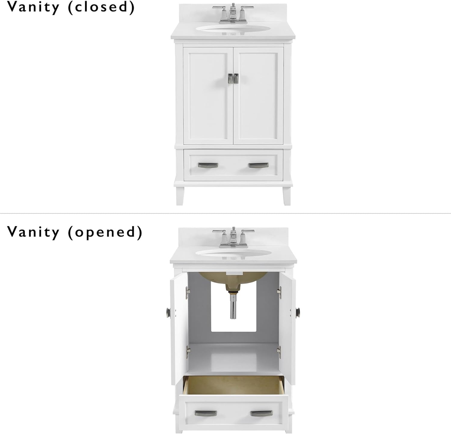 Dorel Living Otum 24” Bathroom Vanity, White : Tools & Home Improvement