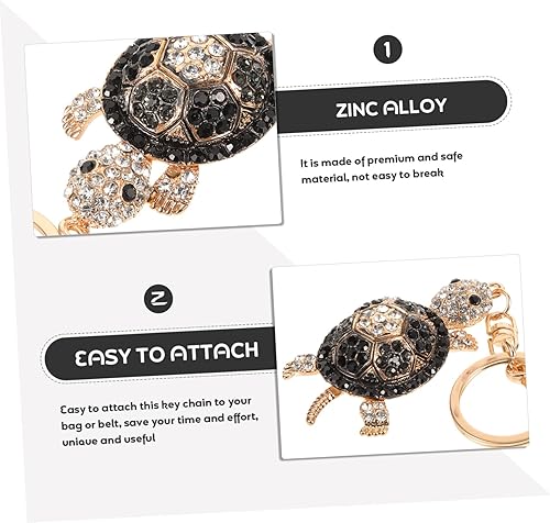 Miniatura 4 de CALLARON 2pcs Diamond Turtle Pendant Turtle Charm Key Hanging Prop Animal Keychain Pendant Rhinestone Key Chains