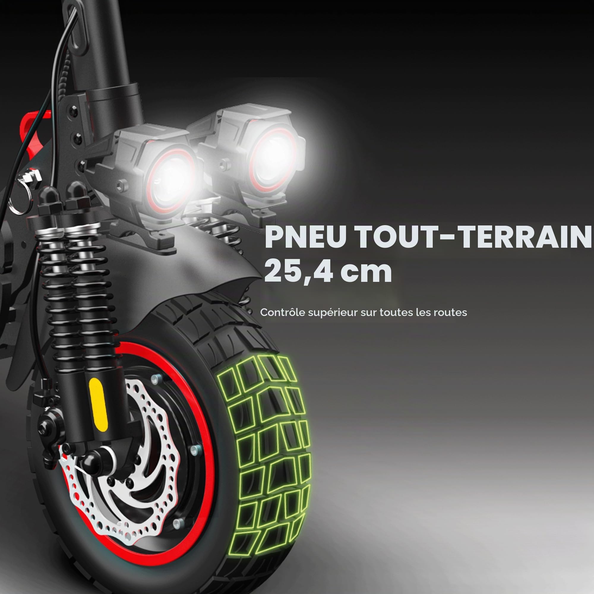 Trottinette Électrique Adulte UrbanGlide ECROSS Duo Autonomie Jusqu'a 60 km - Pneu Cross 10" Tubeless - Batterie 54V - Poids 26Kg