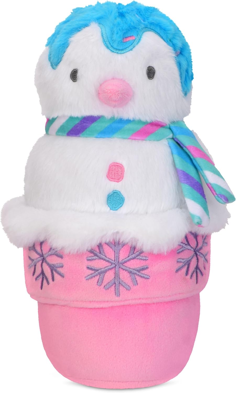 iscream Frosty Penguin Cone 11" x 6" Plush Embroidered Accent Holiday Pillow
