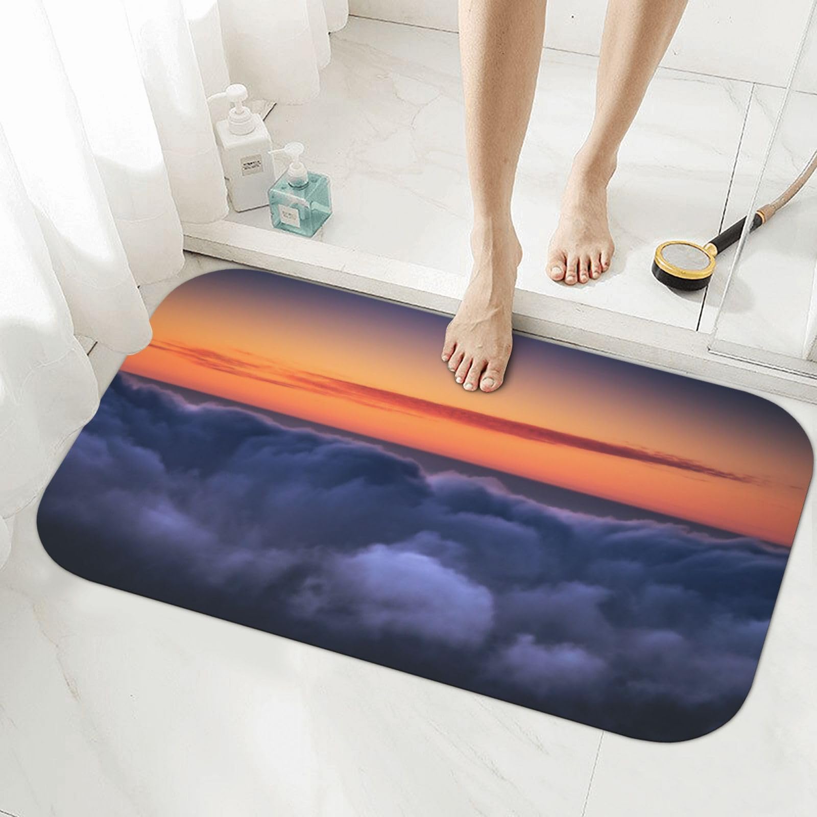 Tapis de bain antidérapant en diatomée pour éviter les glissades en douche