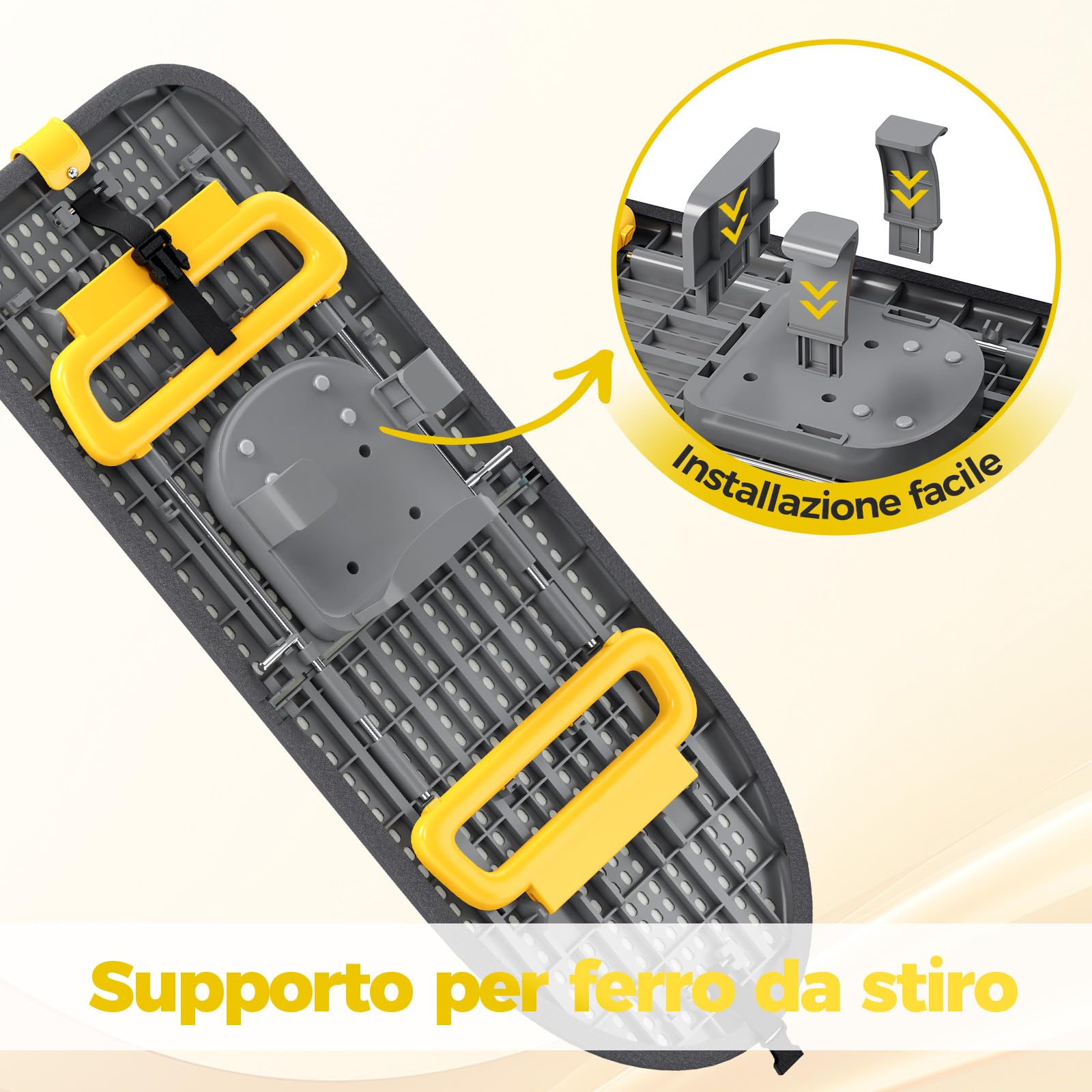 KINGRACK Asse da stiro, con poggiaferro, pieghevole, Nero | Pieghevole e compatta, facile da riporre, ideale per viaggi e dormitori