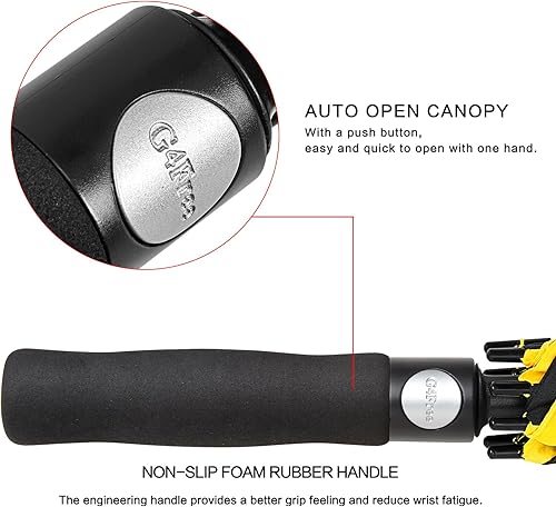 Miniatura 135 de G4Free - Paraguas de golf de apertura automática de 47, 54, 62 y 68 pulgadas - Paraguas extragrande con doble toldo, ventilado, a prueba de viento