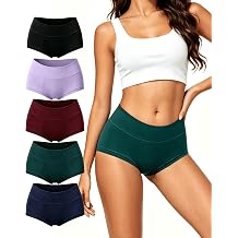 BATTEWA Full-Cover Incontinence Underwear for Women Overnight Leak Proof Panties Cotton Bladder Control Absorbent Briefs 60ML,5Pack Multi Color,XL