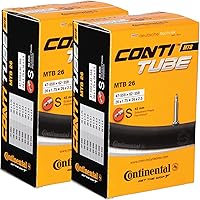 Continental MTB 26x1.75-2.5" Inner Tubes, 42mm Presta Valve, Pack of 2 - Seamless Butyl for Reliable Puncture Protection