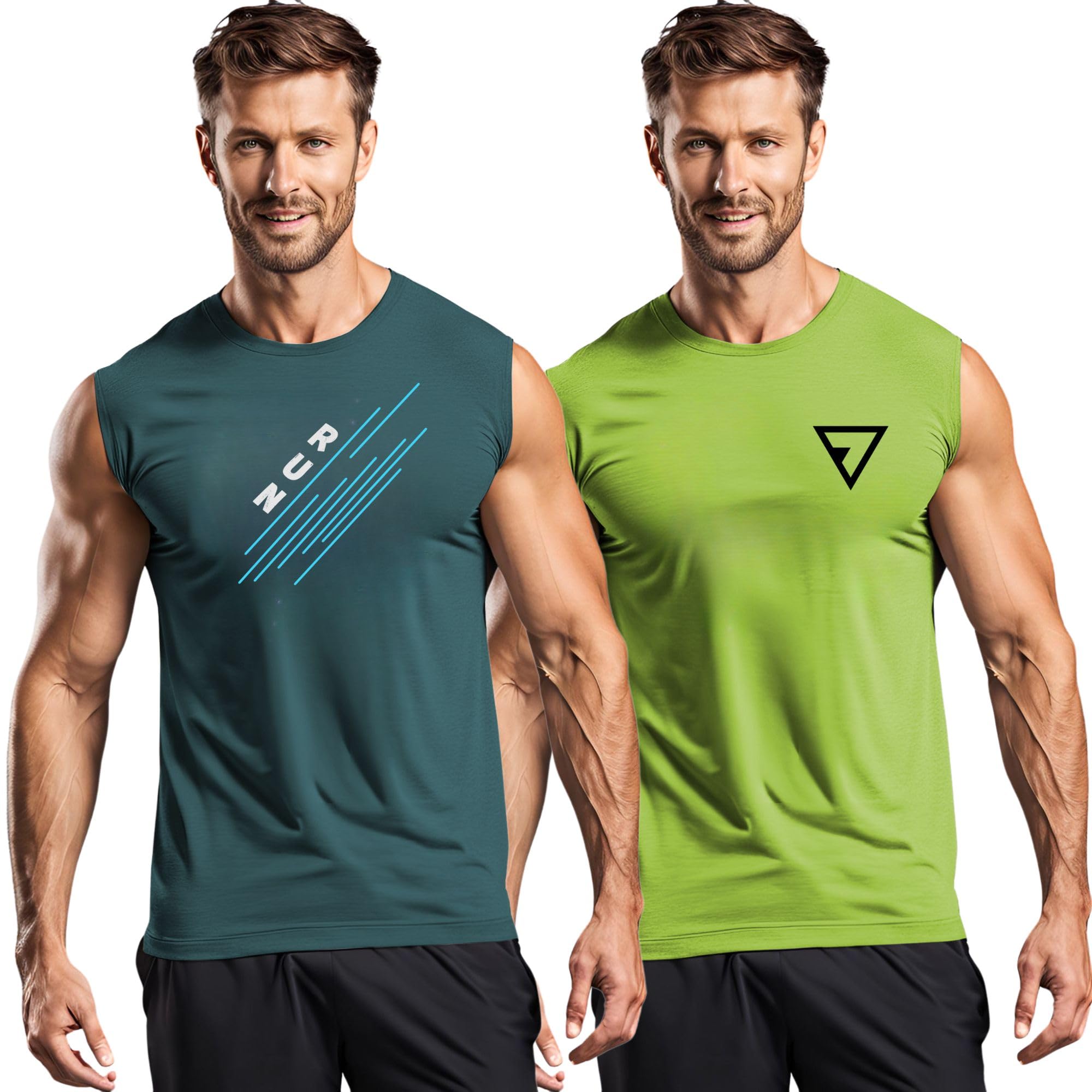 Men's 3Colours RGB Sleeveless Gym Vest -CCUT Combo Pack of 2 - Lightweight Muscle T-Shirt for Fitness, Workout, and Training-image-16