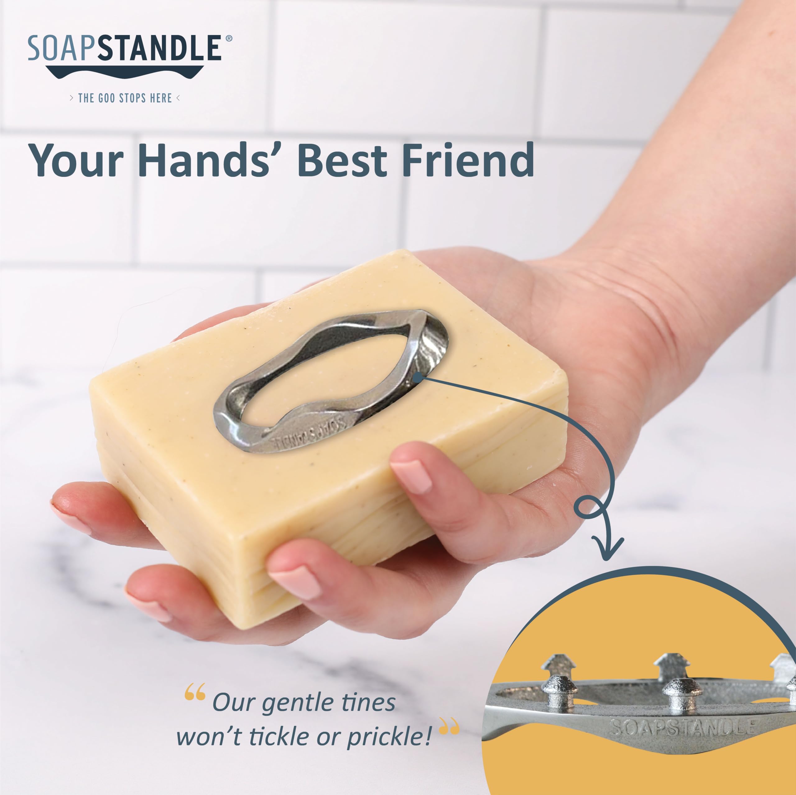 SoapStandle Seifenhalter aus Edelstahl, Seifenhalter für Bad und Dusche, kein Kleckern oder Durcheinander, 1 Stück