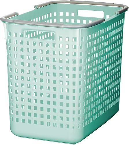 Like-it Cesta de lavandería de 58 L, color azul menta, duradera, almacenamiento 