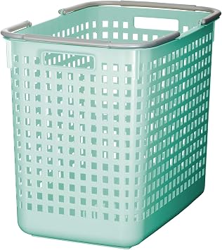 Like-it SCB-5 Daily use inside or outside. Movable handles make it easy to carry around. | Portable large basket for kitchen, laundry and kids room. | 18.7 x 12.2 x 15.47" | Mint blue | 10.57 gal