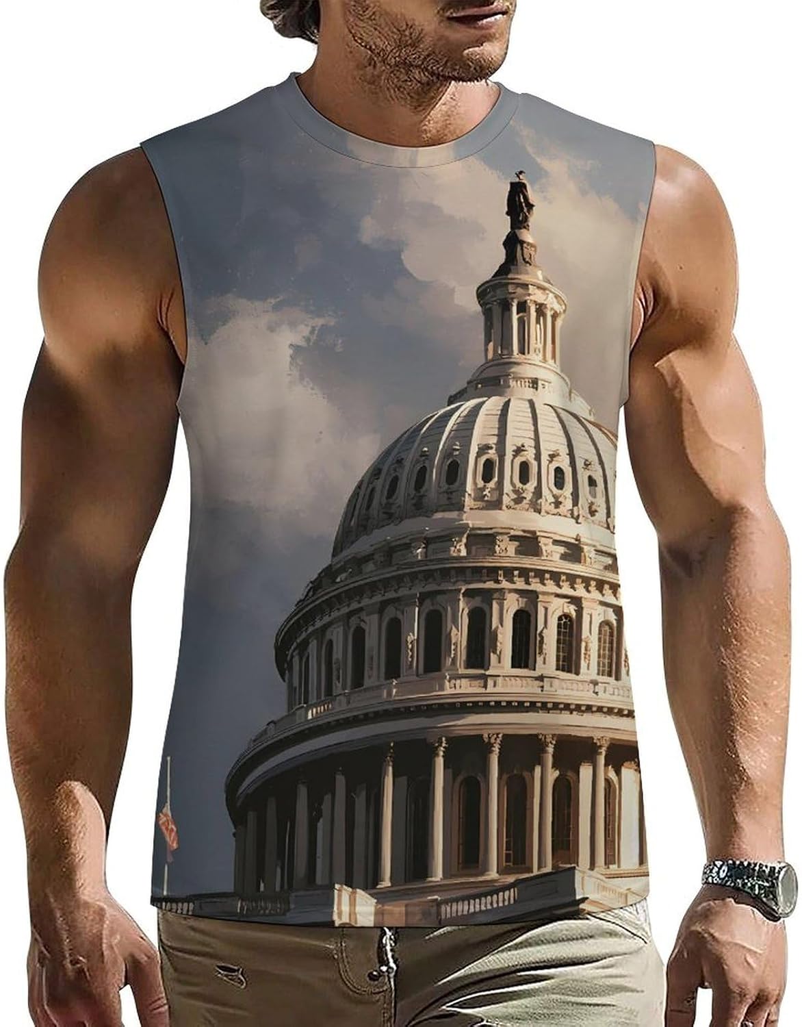 U.S.A. Capitol Building Men's Sleeveless Shirt Small