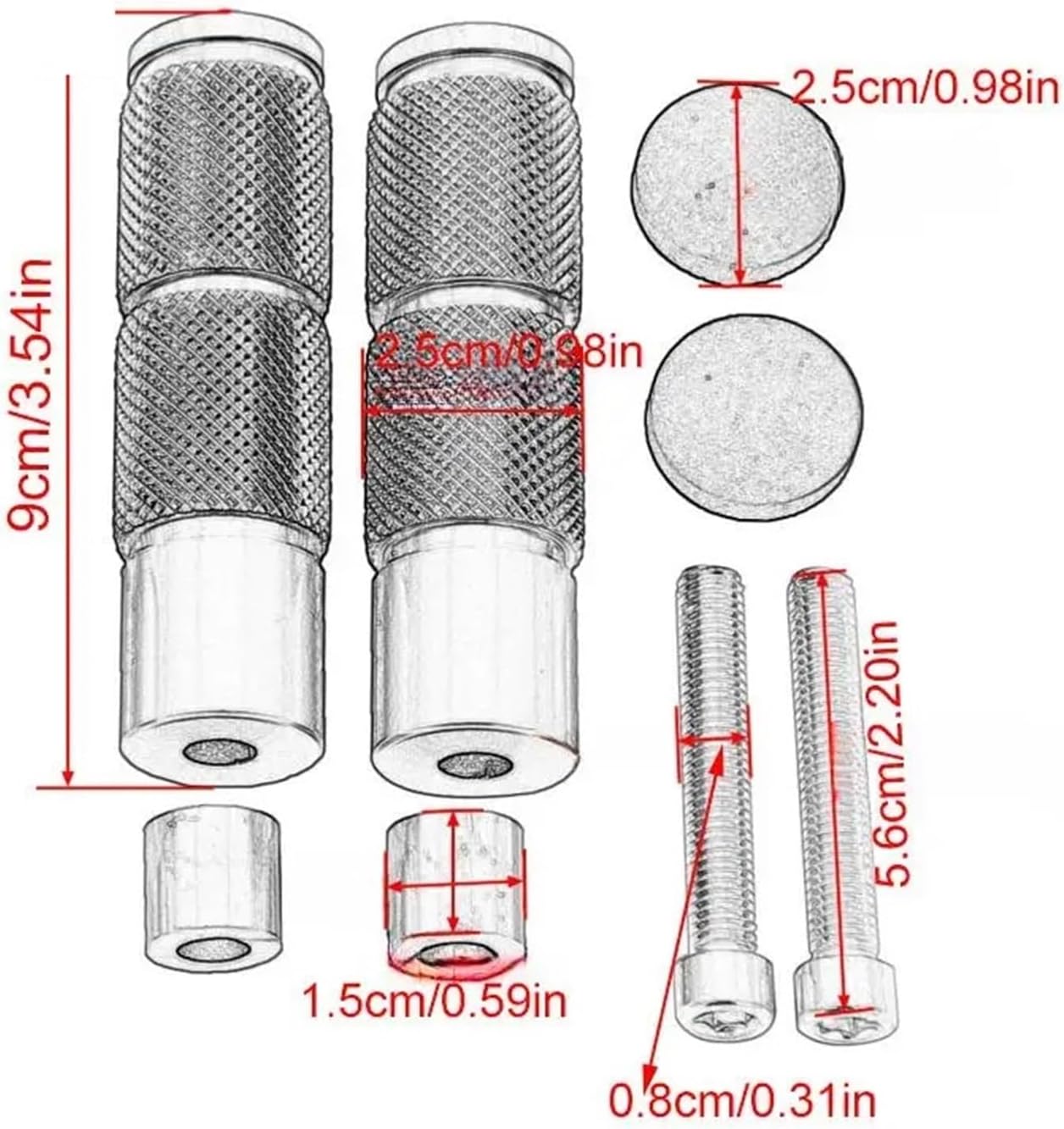 Motorcycle ATV Bike Scooter Bike Aluminum M8 Footrests Floor Boards Pedals Fit For Honda Off-road motorcycle(3)