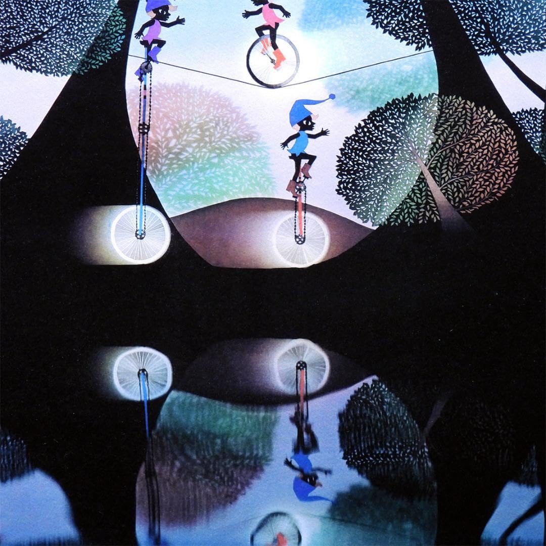 藤城清治 こびとの音楽隊 作家直筆サイン 影絵 風景画 絵本作家 版画 絵画