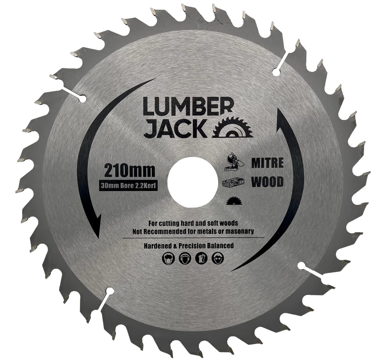 Lumber Jack Silver Tct Circular Wood Saw Blade 210Mm X 30Mm 48T For Bosch Makita Dewalt Etc