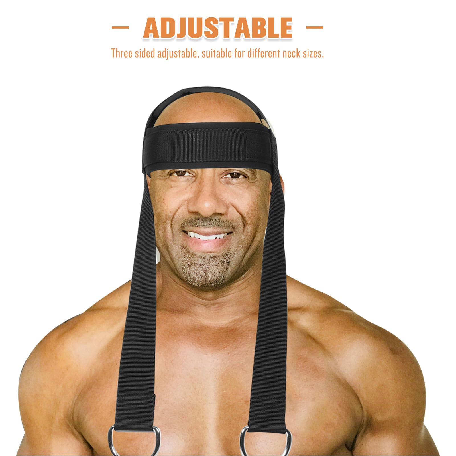 ABOOFAN Harnais de Cou Lesté Noir Boucle en Fer, Équipement de Musculation Réglable pour Entraînement Force du Cou, Outil Sportif pour Renforcement Musculaire et Exercices en Intérieur