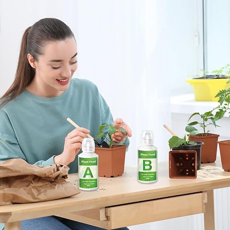 2 Set Hydroponics Nutrients, Hydroponic Plant Food, Indoor Plant Fertilizer, Fertiliser For Vegetables,A & B Growing Fertilizer Solution For Garden, Fruits Plant Food For Hydroponics Growing System
